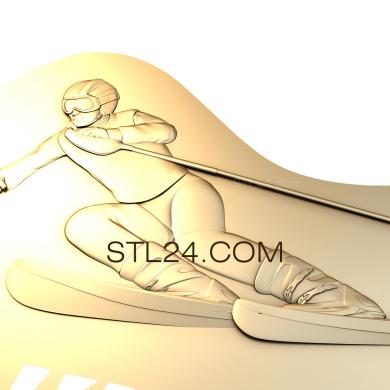 Art panel (Ski slope, PD_0215) 3D models for cnc